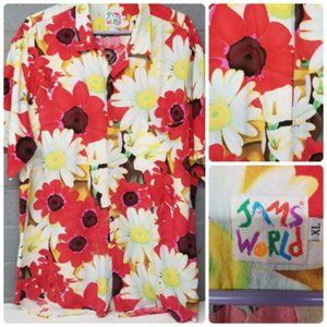 Vintage JAMS WORLD shirt top mens womens unisex rare classics floral hawaiian XL